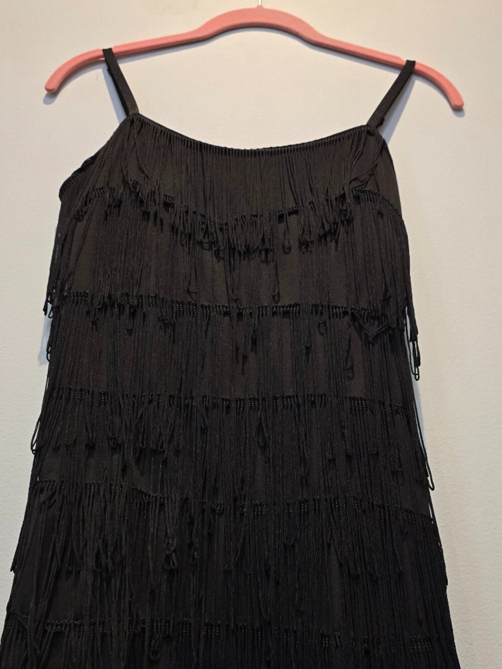 1920's Black Flapper Fringe Dress Costume Size XS/Small